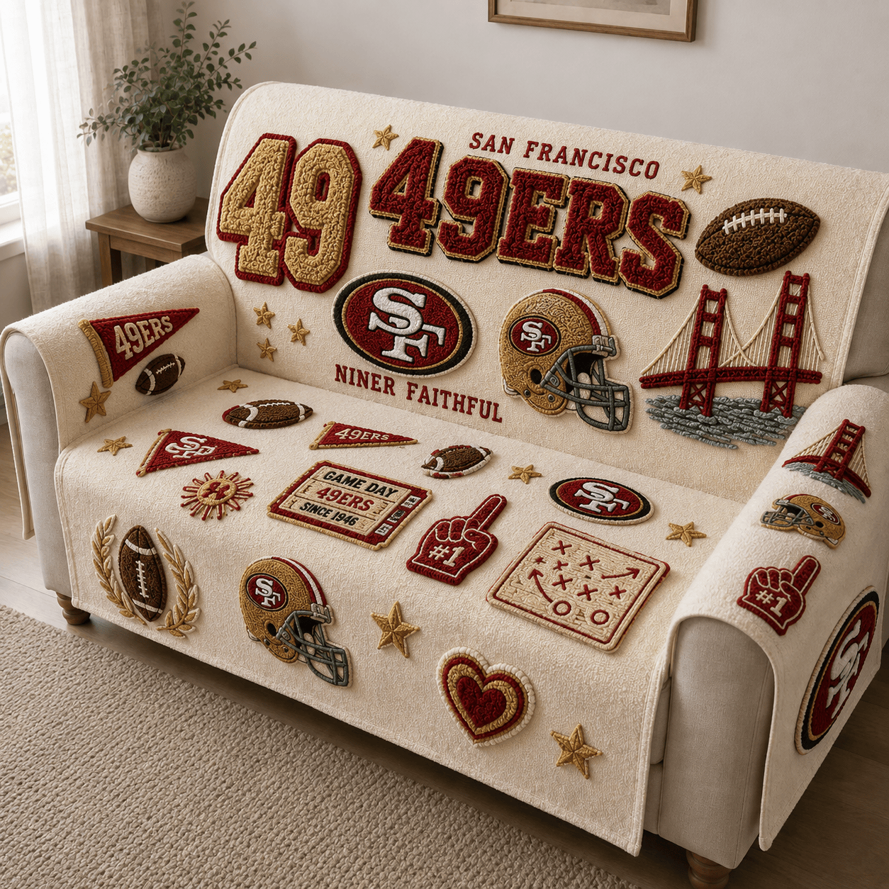 SF49 Tufted Sofa Cover & Pillow Set DNBN