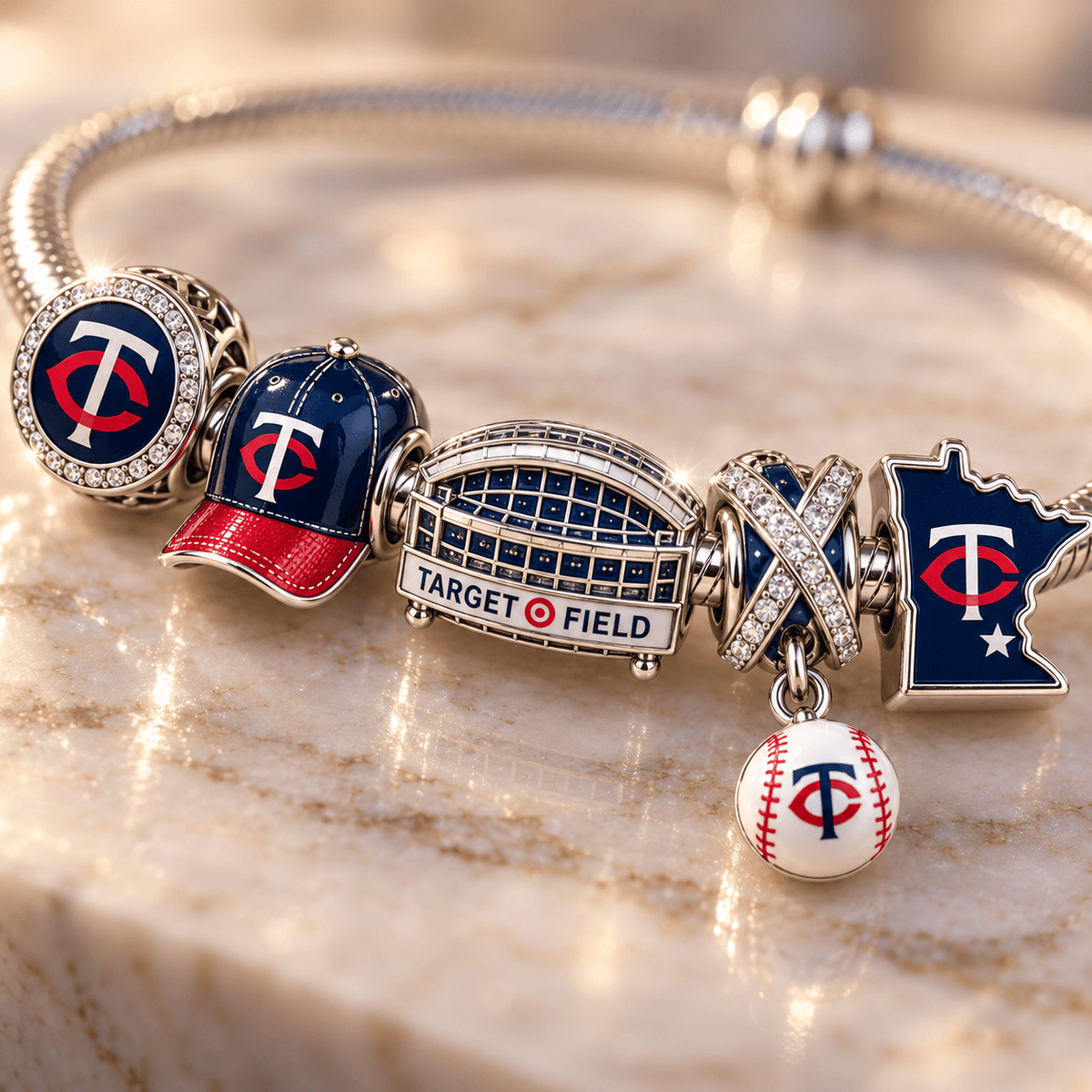 MNST Silver Charm Bracelet Set PNPA
