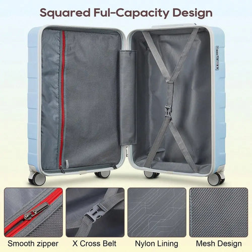 Carry On Luggage, 20 In CarryOn Suitcase With Spinner Wheels,Hardside 3PCS Set With TSA Lock