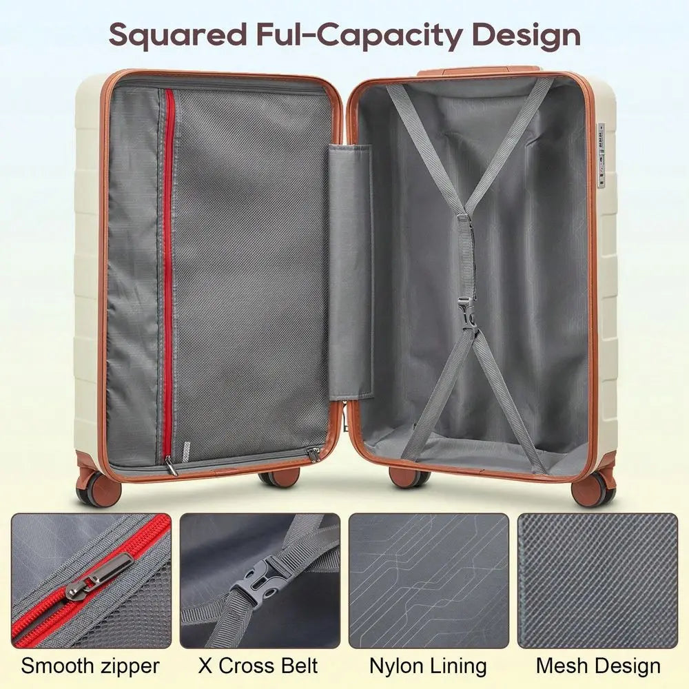Carry On Luggage, 20 In CarryOn Suitcase With Spinner Wheels,Hardside 3PCS Set With TSA Lock